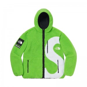 Green Men's Supreme The North Face S Logo Fleece Jackets | SE03RU1