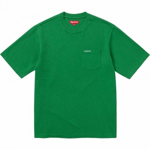 Green Women's Supreme S/S Pocket T Shirts | UP78WT1